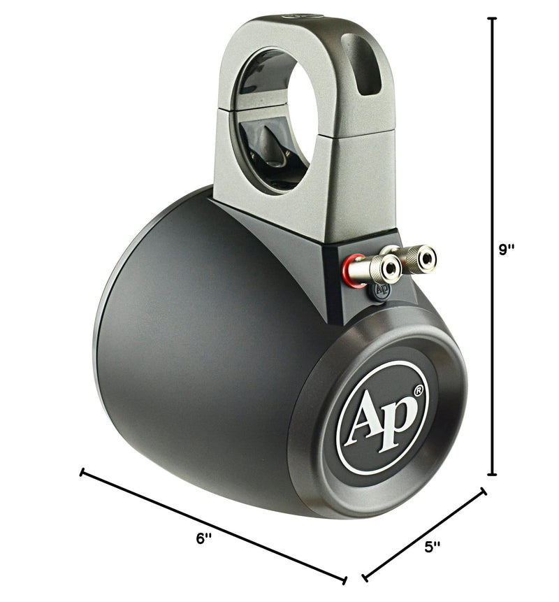 6" Marine Tower Speaker, LED & Tweeter Compact Enclosures Audiopipe APMP-60002SP