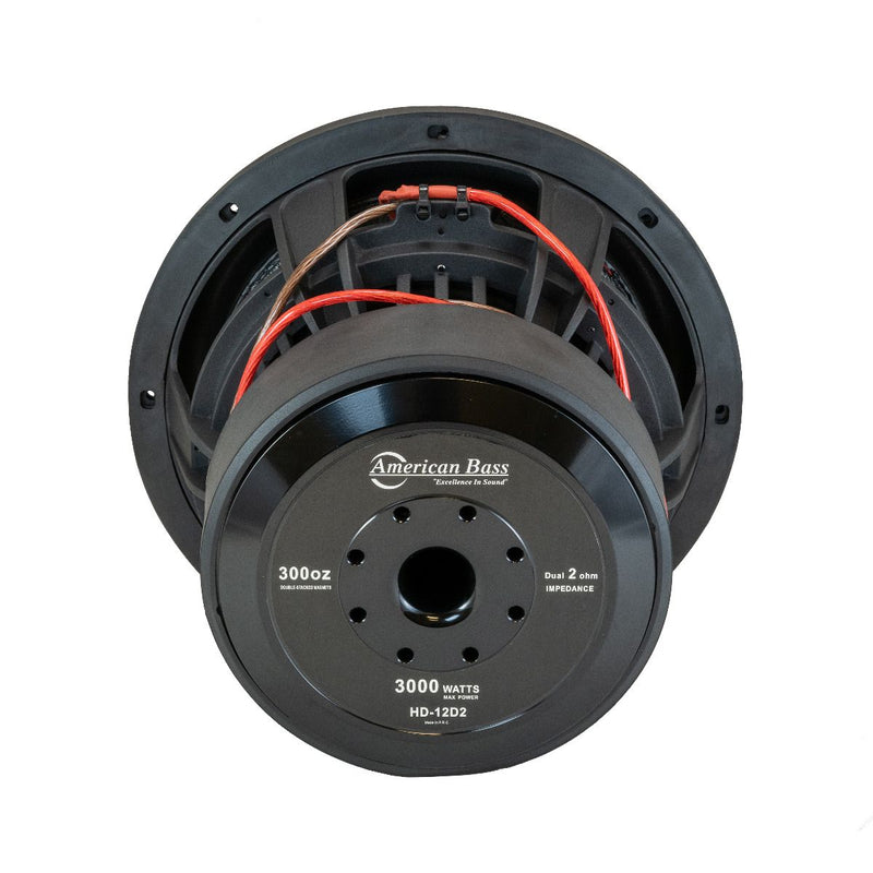 American Bass Car Audio 12" Subwoofer HD Series 3000 Watts 2 Ohm DVC HD-12D2