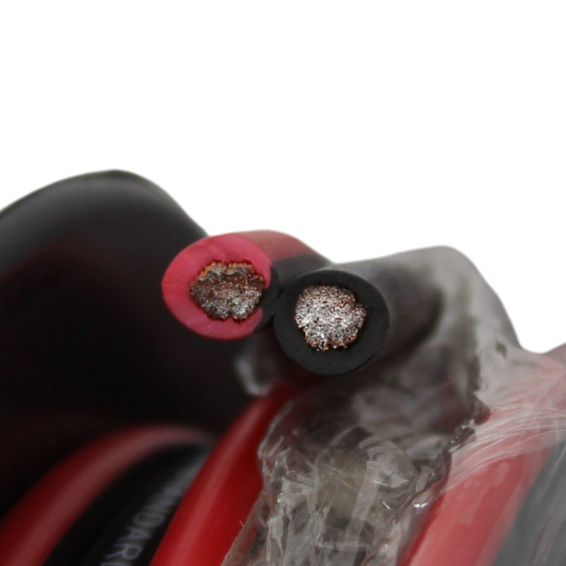 8 GA AWG Black/Red PVC Jacketed CCA Audiopipe Speaker Wire Lot Cut By The Foot