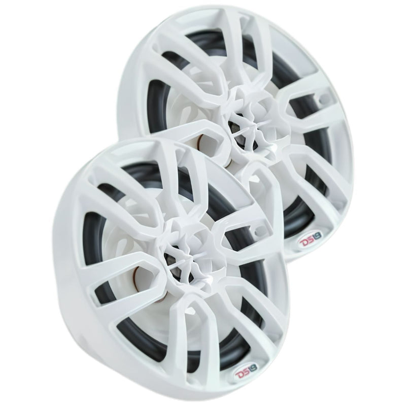DS18 8" 125W 4 Ohm Power Sport Marine Speakers RGB LED Hydro 1 PAIR White NXL8