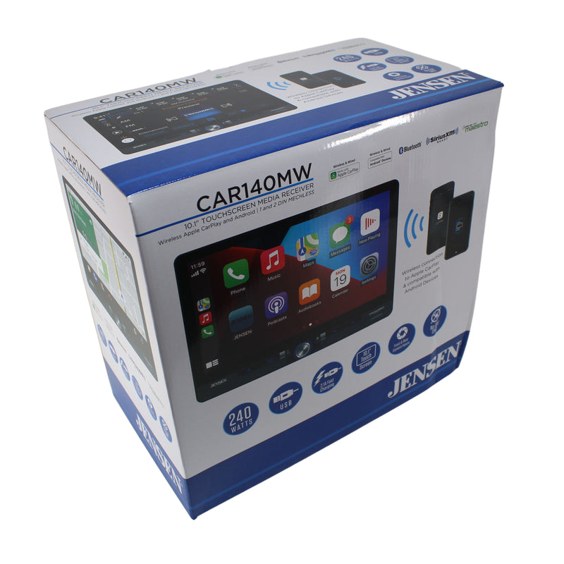 Jensen 10.1" Touchscreen Bluetooth Car Radio w/iDatalink Compatibility - CAR140MW