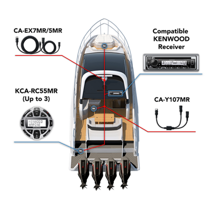 Kenwood 23-feet (7 Meter) Extension Cable for KCA-RC107MR Marine Remote CA-EX7MR