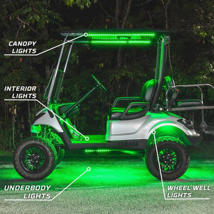 LEDGlow 12pc Multi-Color Golf Cart Underbody, Interior & Canopy LED Light Kit