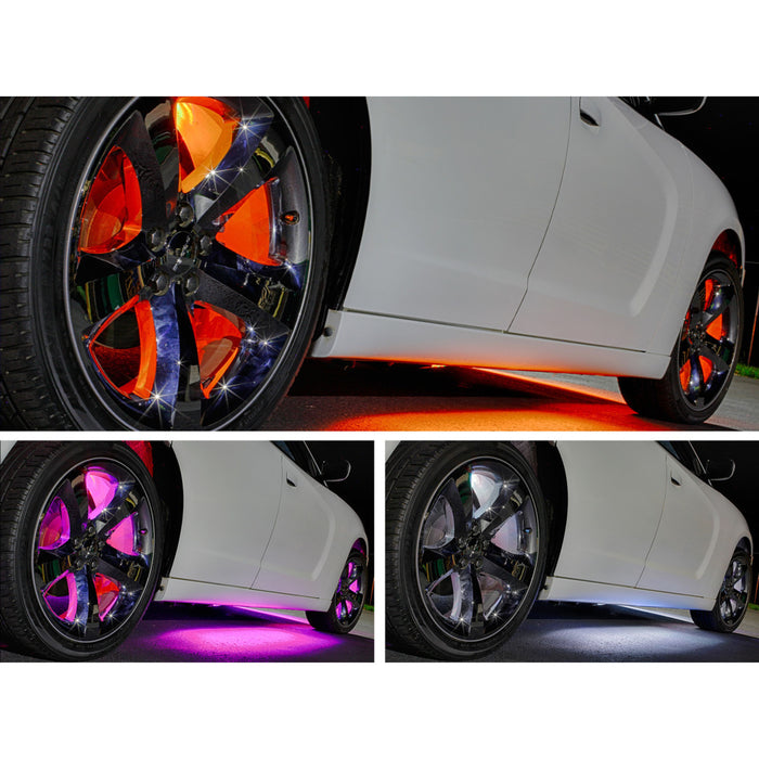 LEDGlow Bluetooth 4pc 24" Million Color LED Wheel Well Add-On Lighting Kit