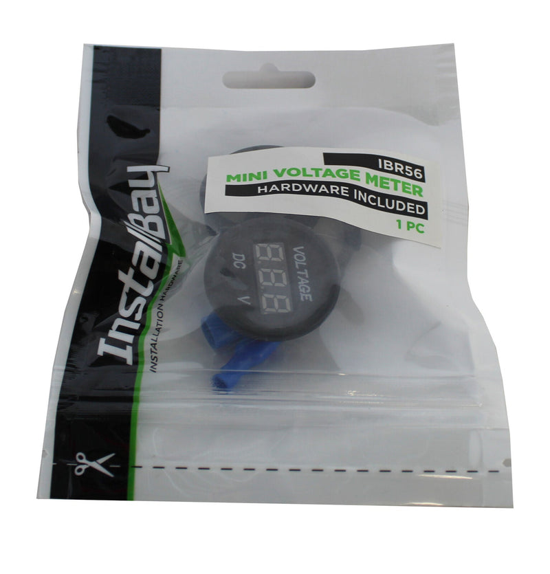 Flush Mount Mini 12V Voltage Meter With Hardware LED Display IBR56