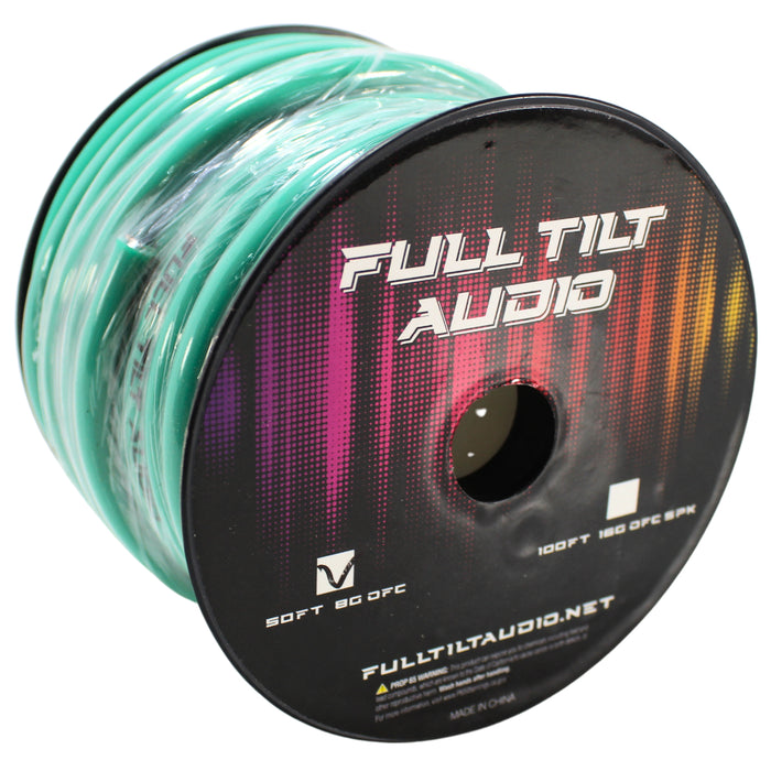 Full Tilt Audio 8 Gauge Tinned Oxygen Free Copper Power/Ground Wire Teal Lot