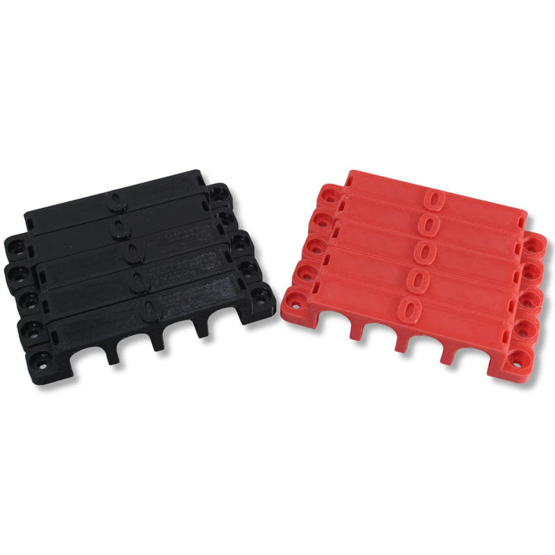 1/0 Gauge Cable Management Wire Comb Quad Slot Can Use w/ Cable Tie Red/Black