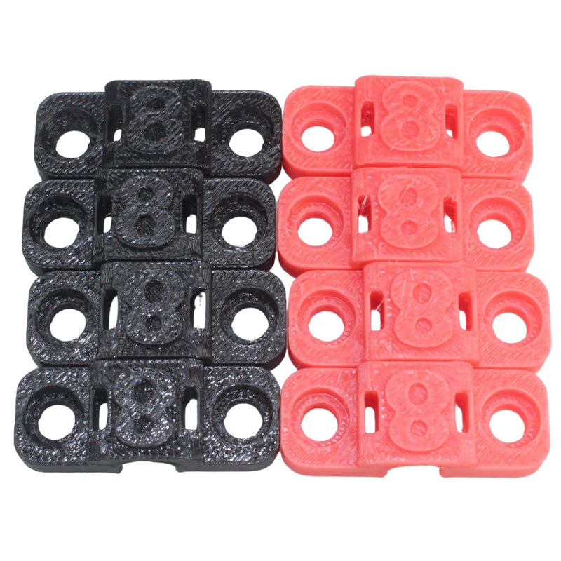 8 Gauge Cable Management Wire Comb Single Slot Can Use w/ Cable Tie Red/Black