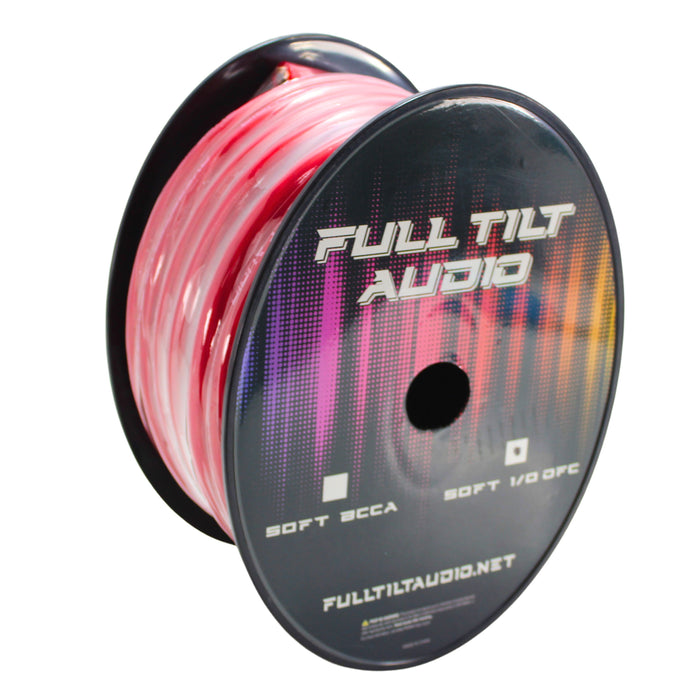 Full Tilt Audio 1/0 Gauge Tinned Oxygen Free Copper Power/Ground Wire Red Lot