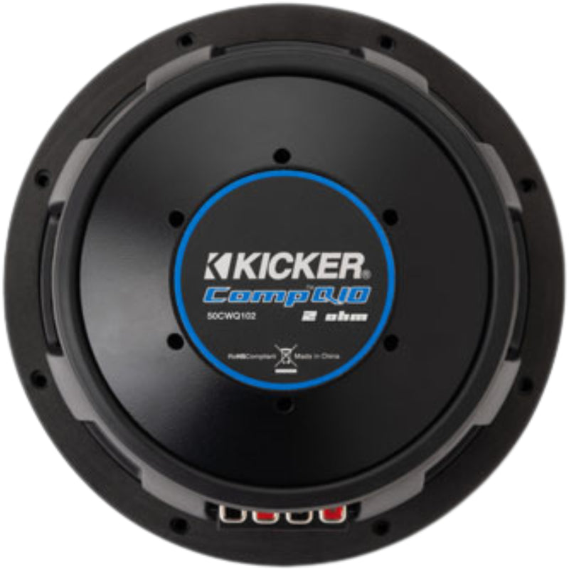 10" 400W RMS 2-Ohm Dual Voice Coil Subwoofer Kicker CompQ Series 51CWQ102
