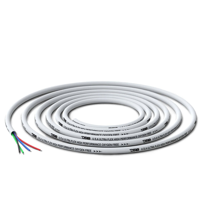 DS18 18 AWG 100% OFC Tinned Marine RGB LED Wire Lot Cut By The Foot