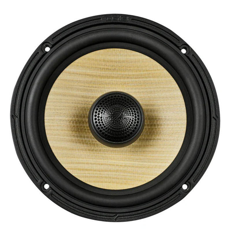 DS18 6.5" 150W RMS 4-Ohm 2-Way Coaxial Speakers with Woven Yellow Composite Cone