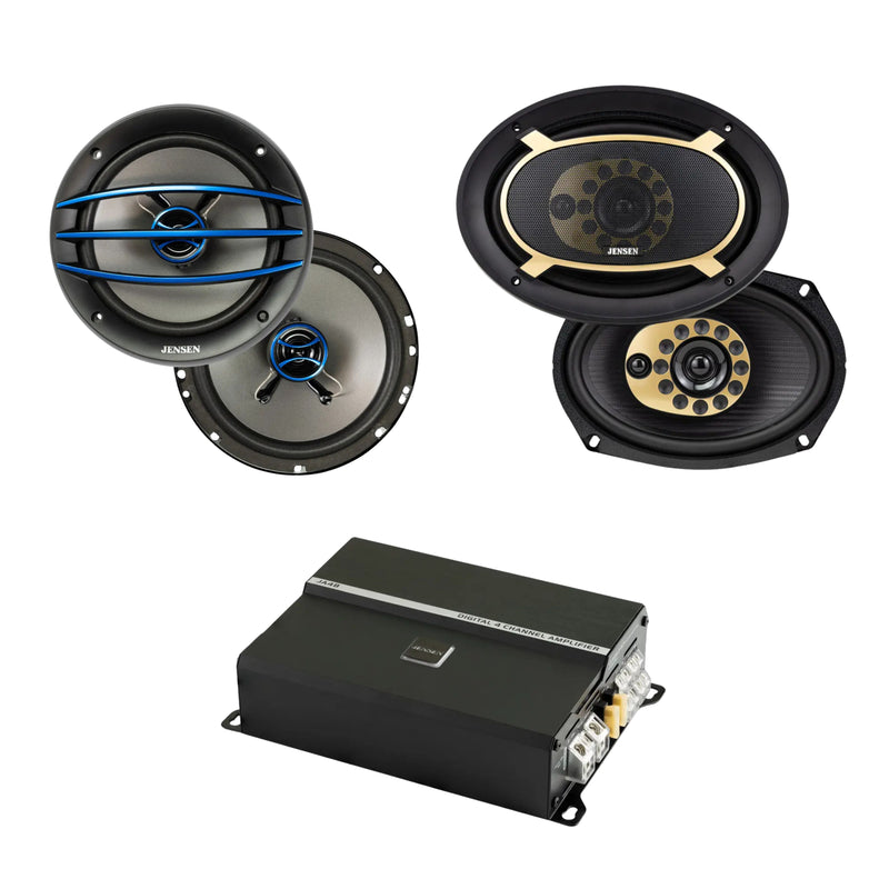 Pair of 6.5" J6520 Speakers & Pair of 6"x9" JS69T Speakers w/ RGB 4-Channel Amp