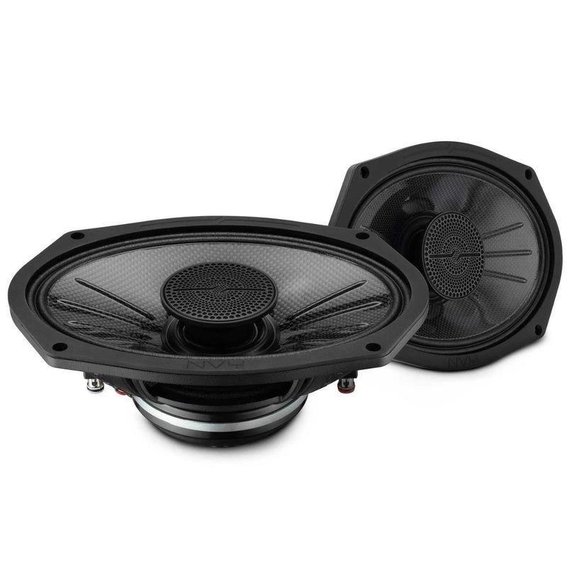 6x9" 250W RMS 4 Ohm Marine Hybrid Speakers Carbon Fiber DS18 NVY-69HDCFSL-N4