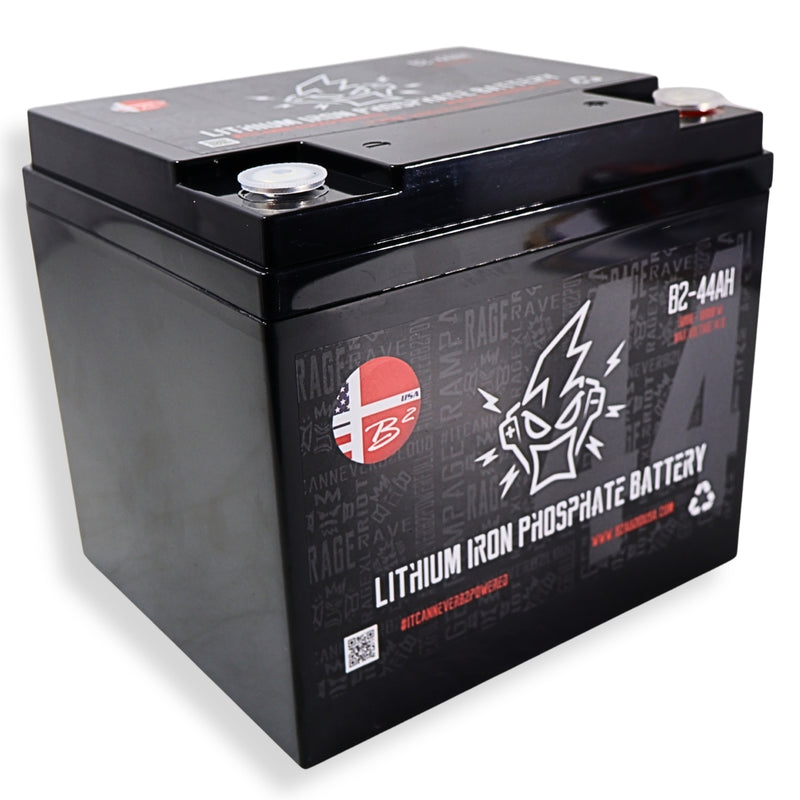 B2 Audio 44Ah LiFePO4 Lithium Battery 12V 5000W High Performance Car Audio