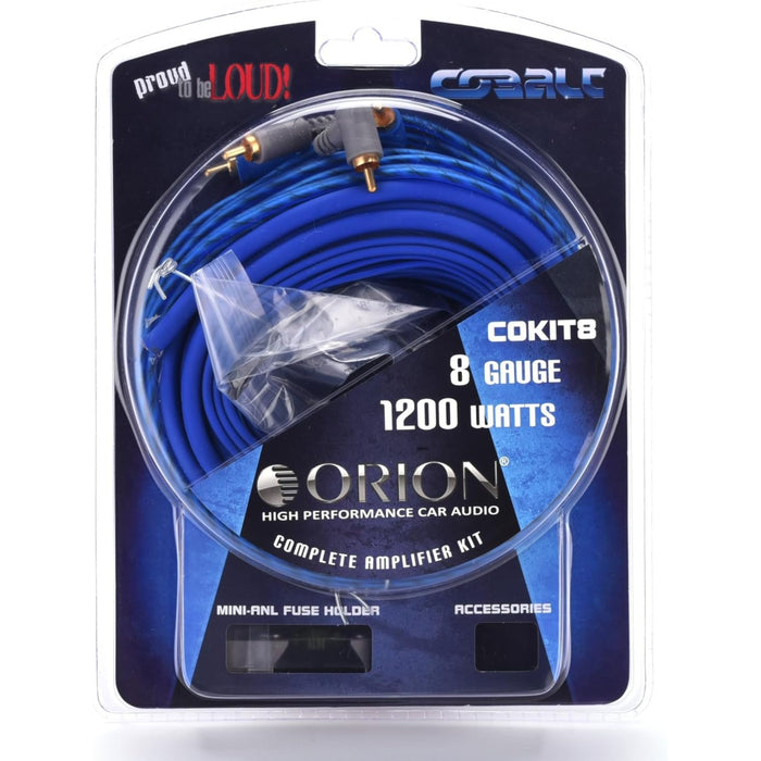 8 Gauge Blue CCA Soft Rubber Complete Amplifier Wire Kit Orion Cobalt Series