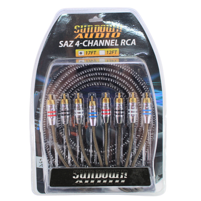 Sundown Audio 4 Channel SAZ RCA Interconnect Cables 12ft - 25ft