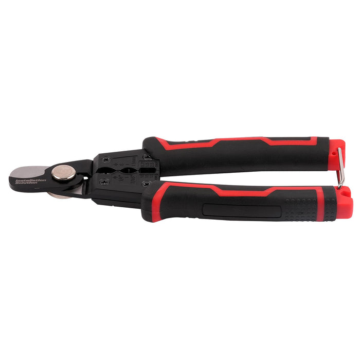 7" Heavy-Duty Carbon Steel Cable Cutter/Stripper with Non-Slip Ergonomic Grip