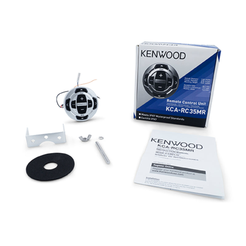 Kenwood 2.625" Marine Wired Remote Control With Waterproof IPX7 Design
