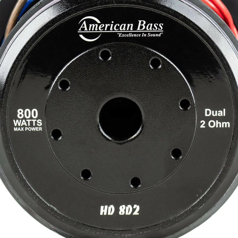 American Bass HD Series 8" 400W RMS 2-Ohm DVC Subwoofer / HD-8-D2