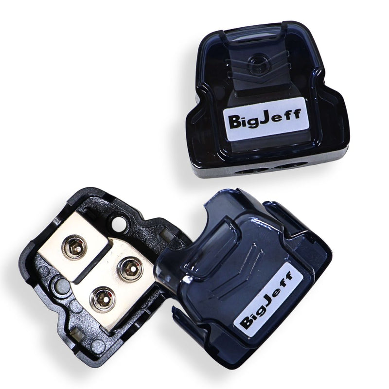 Big Jeff Audio 2-Way Distribution Power Ground Block 1x 0Ga 2x4 AWG 2 Pack