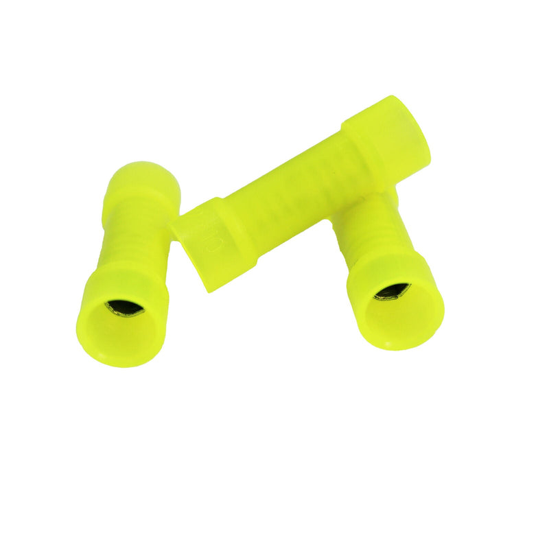 Install Bay Yellow Nylon Butt Crimping Connectors 100 Pack 10-12 Ga YNBC