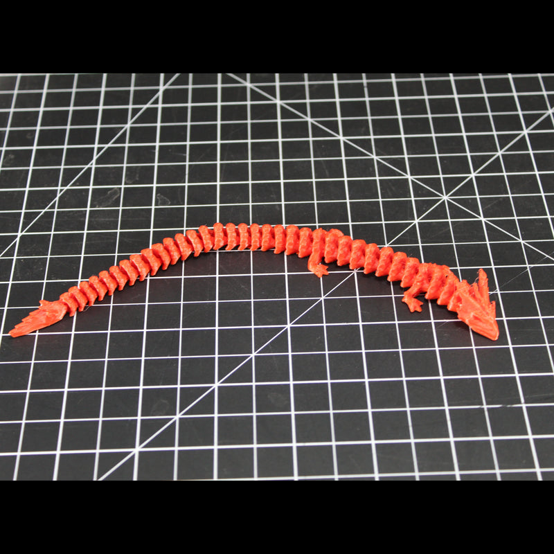 Flexible Crystal Dragon 3D Printed Fidget Toy - 8 Inch Dragon Figurine