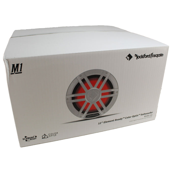Rockford Fosgate White 12" 1200W Dual 2 Ohm Switchable Marine Subwoofer M1D2-12