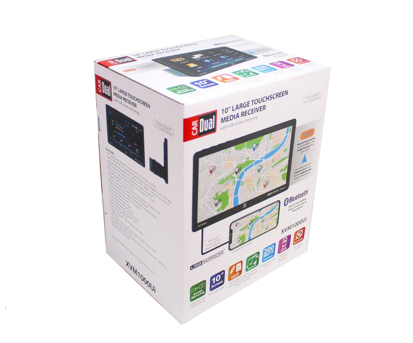 Dual XVM1000UI 10" Touchscreen Bluetooth Single Din Digital Multimedia Receiver