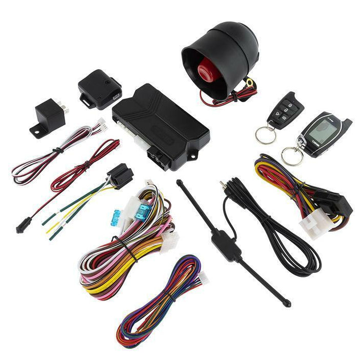 Car Alarm Security System w/ Remote Start 2 Way Keyless Entry LCD & 2 Door Locks