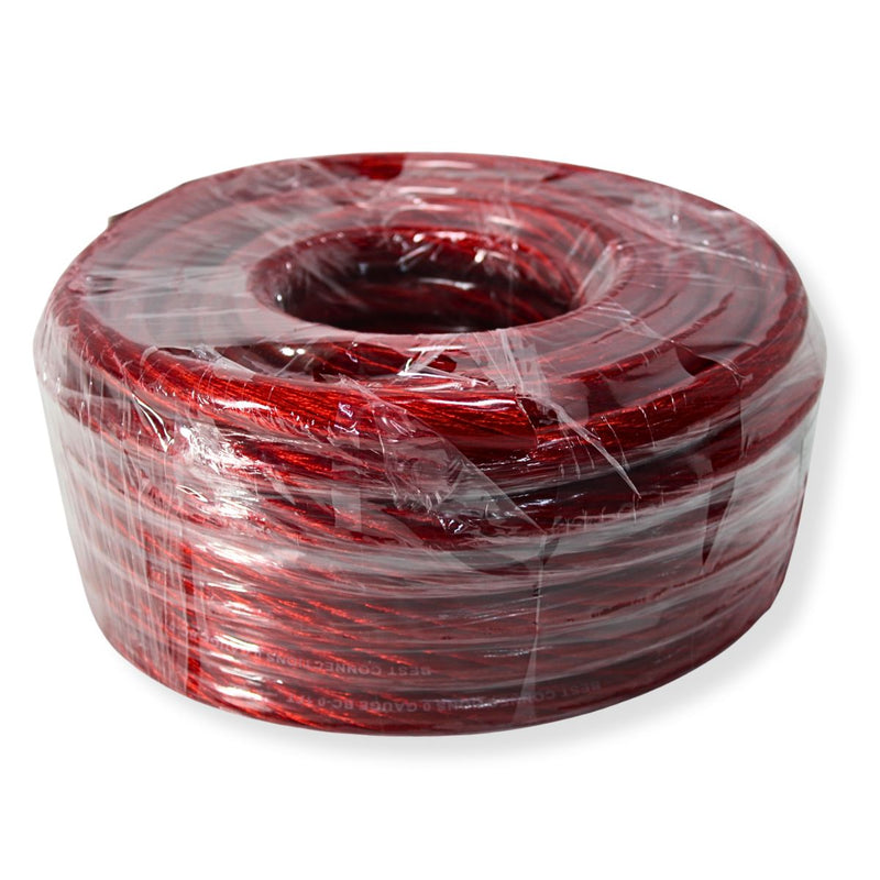 50Ft Pre Cut 0 Ga Black and Red CCA Power/Ground Wire Coil for Car Audio Systems