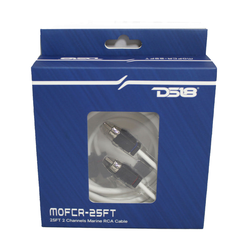 DS18 RCA 25 Feet Marine Tinned OFC 2 Channel Shielded Noise Reduction Cable