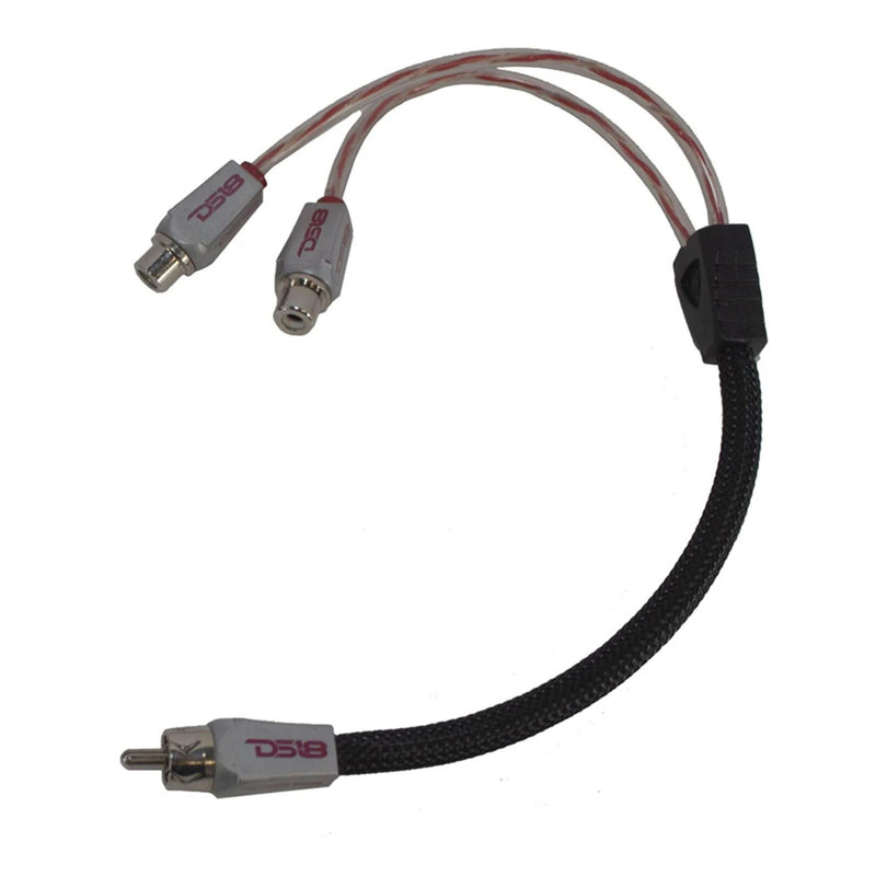 DS18 HQRCA2F1M RCA Audio Y Adapter 2 Female 1 Male Jack Splitter 2Pk