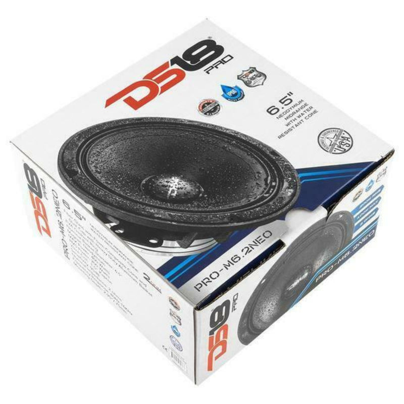 DS18 6.5" Motorcycle Midrange Speaker 2 Ohm 400W Neodymium Waterproof M6.2NEO
