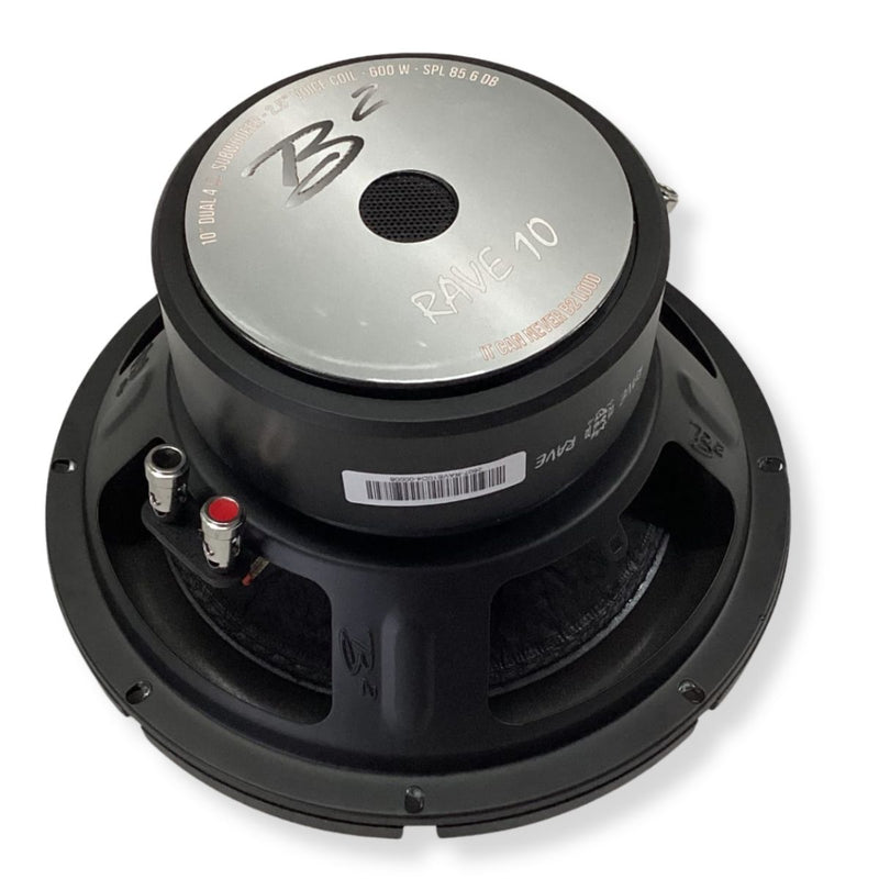 B2 Audio RAVE 10" Subwoofer 500W Dual 4-Ohm 2" Voice Coil RAVE10-D4