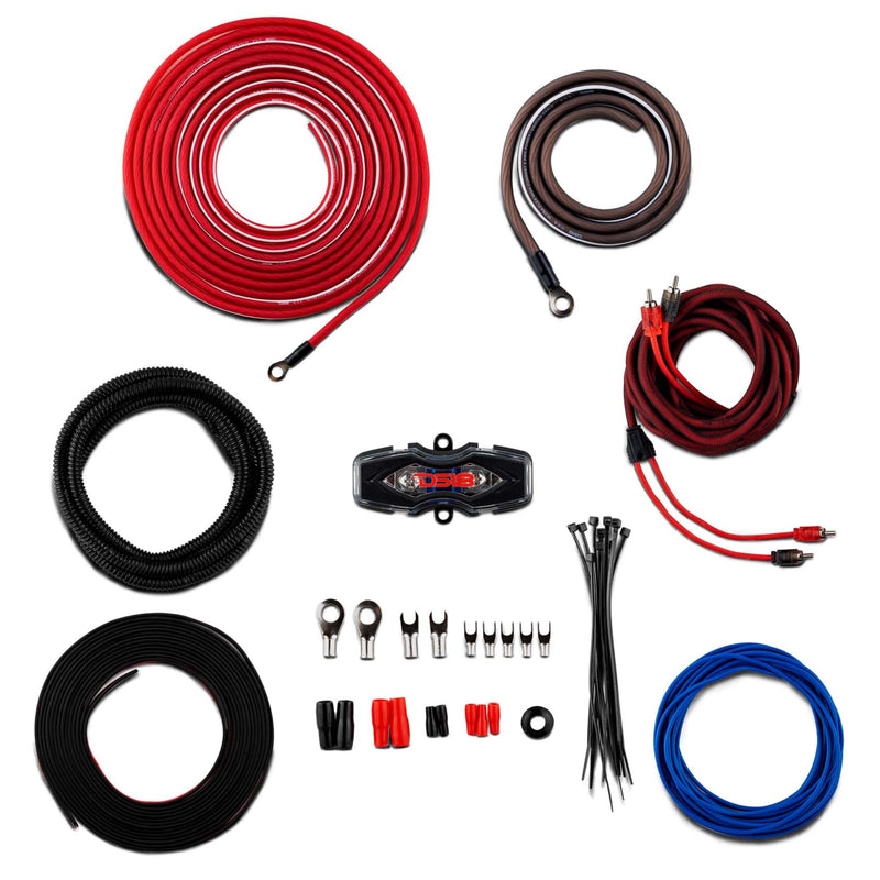 DS18 8 AWG Complete Amplifier Wiring Install Kit Mini ANL Fuse Holder & MANL 60A - Big Jeff Online Inc