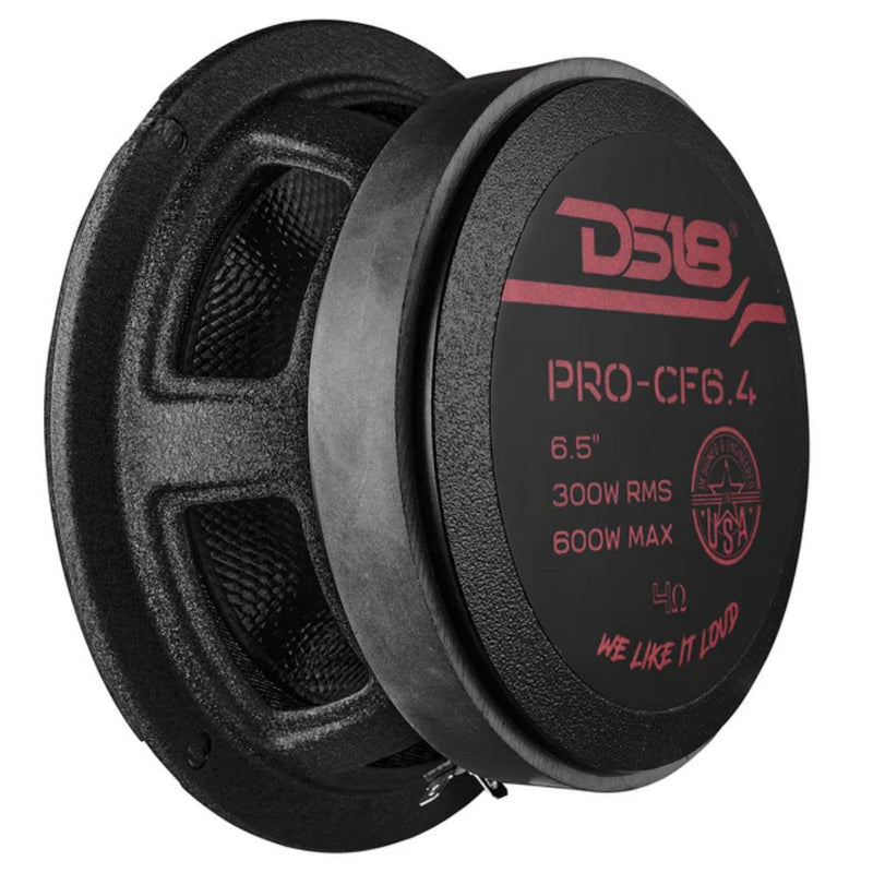 6.5" 300 Watt RMS 4 Ohm Motorcycle Neo Carbon Fiber Water Resistant Speaker DS18