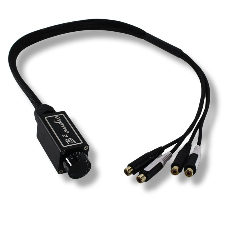 Official B2 Audio Aluminum Cased 30" RCA Bass Knob Black with B2 Logo