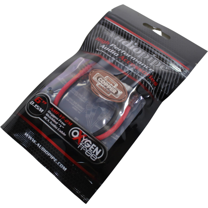 Audiopipe high-performance 6" Frosted Female to Dual Male RCA Y-Cable AMFV-YF-2M