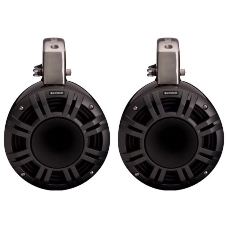 8" 500W RMS 4-Ohm Marine HLCD Tower Speakers Pair KICKER KMTCXL8 Black