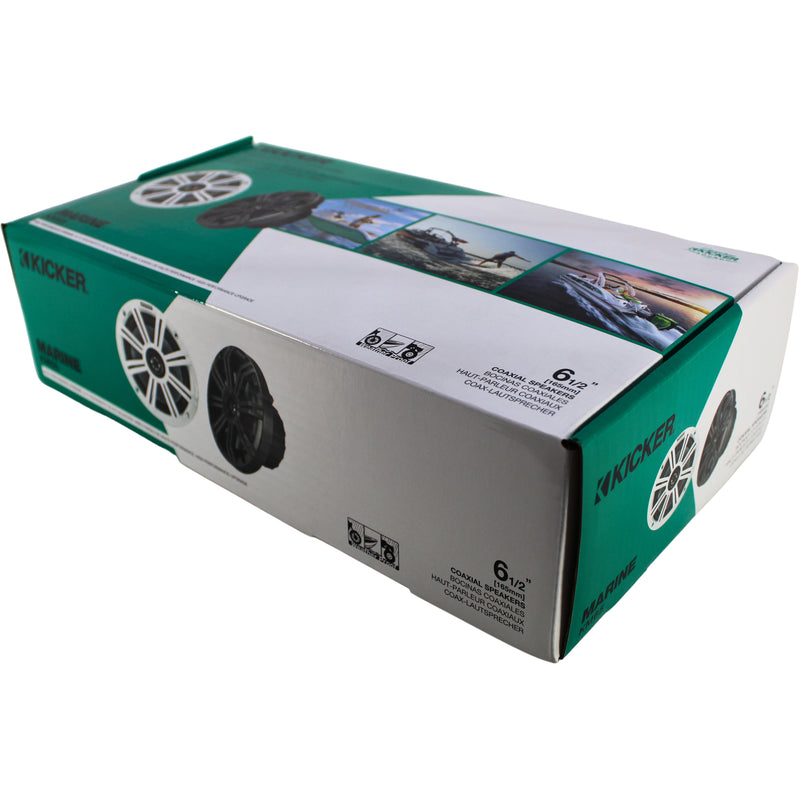 Kicker 6.5" 65W RMS 4-Ohm 2-Way Coaxial Marin KM Series E Speakers / 45KM654