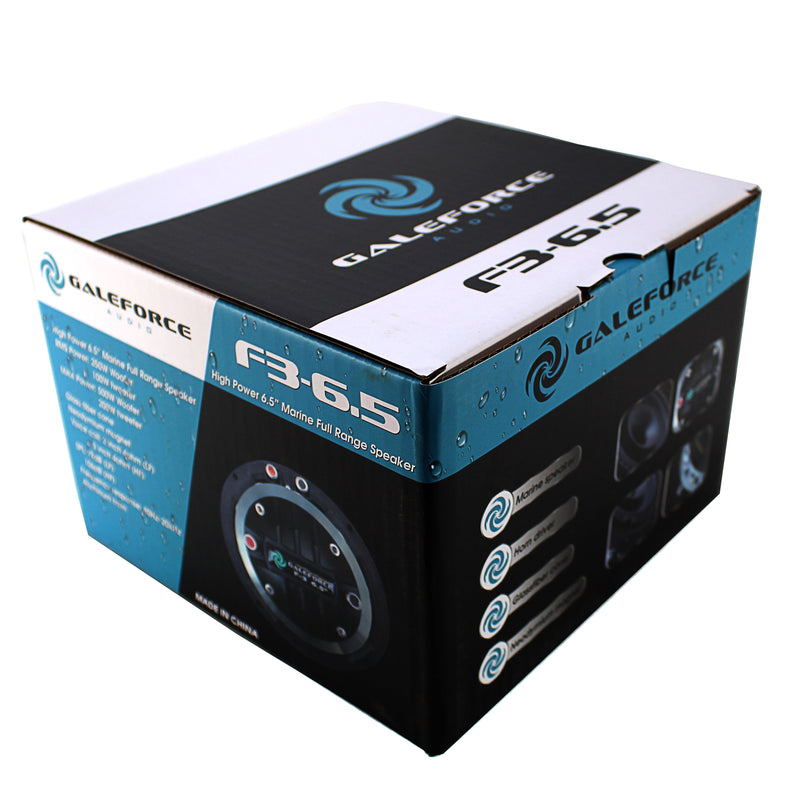 Galeforce F-3 Pro Audio 6.5" 400W RMS 2-Way Marine Grade Speaker With Horn