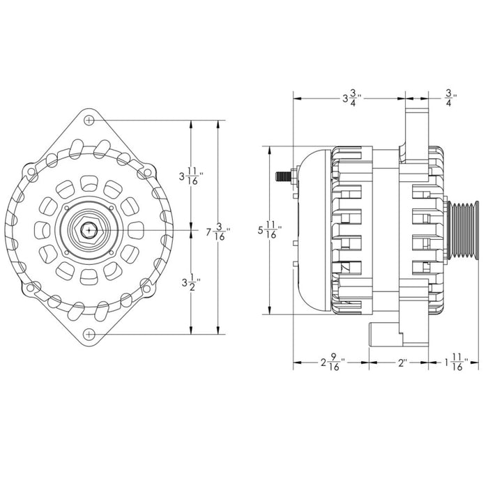 Mechman E-Series 250 Amp Machined Alternator For 1986-1991 3.8L Fits 6/12 CS144