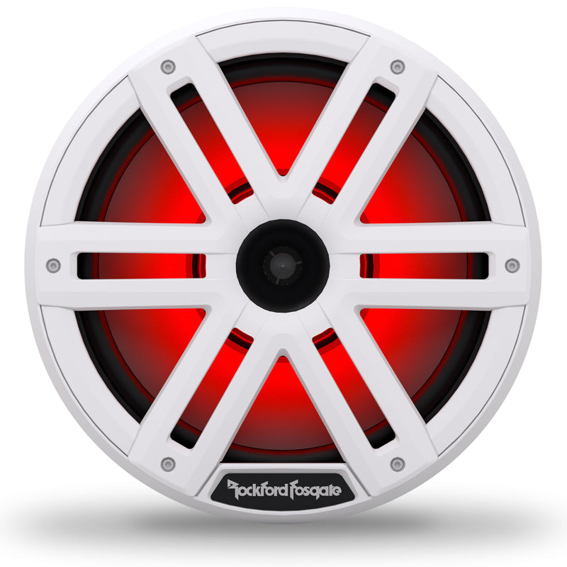 Rockford 10 White Marine Speakers 1200W Horn Loaded 4 Ohm LED RGB Pair M2-10H