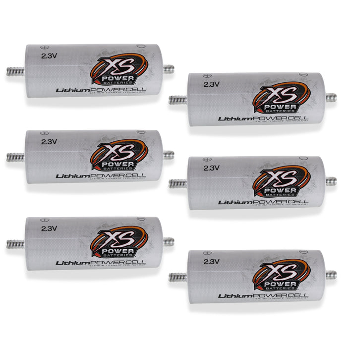 XS Power 6 Pack DIY Kit White 40AH LTO Cell Bank 2.3v W/ Dog Bones & Balancer