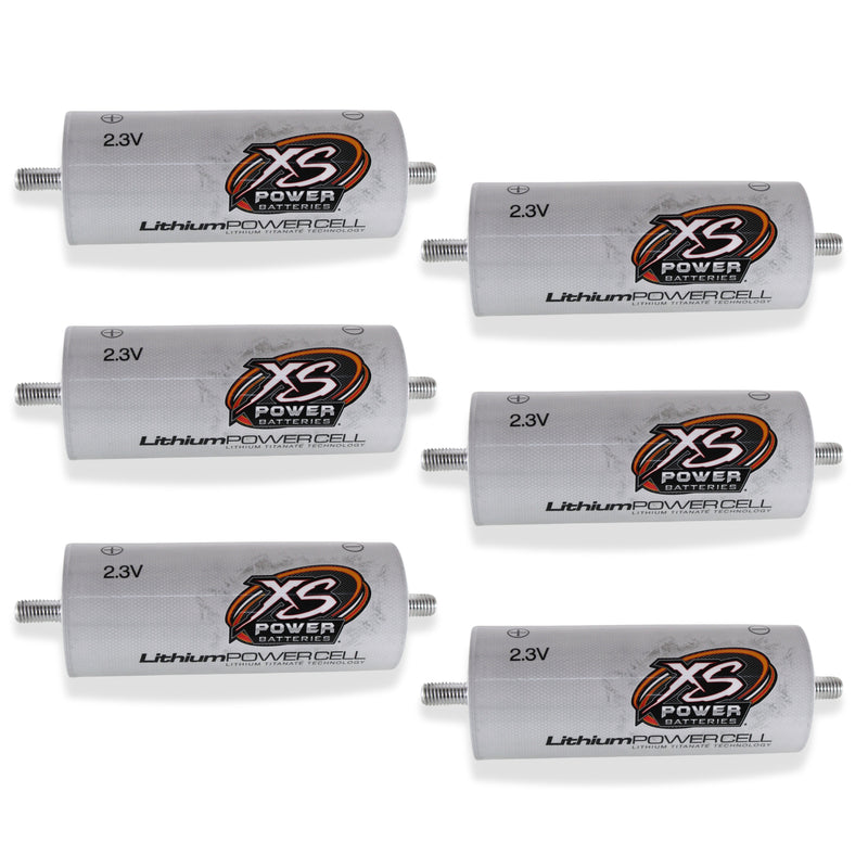 XS Power 6 Pack DIY Kit White 40AH LTO Cell Bank 2.3v W/ Dog Bones & Balancer