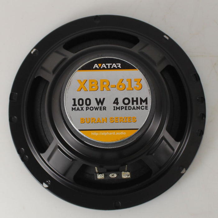 Avatar 6.5" 50 Watt RMS 4-Ohm Black Coaxial Speaker Pair XBR-613 OPEN BOX