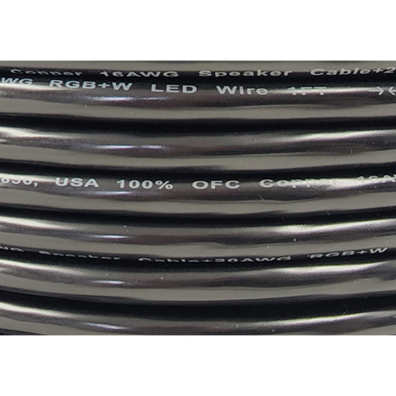 Audiopipe 250 Feet AWG 16 Guage Copper Speaker Cable W/RGB+White TMSC-16X5L-250
