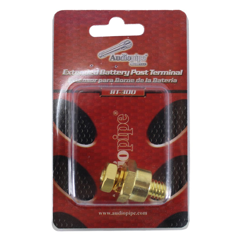 Audiopipe BT-300 Solid Brass Battery Side Post Extender, 24K Gold Finish