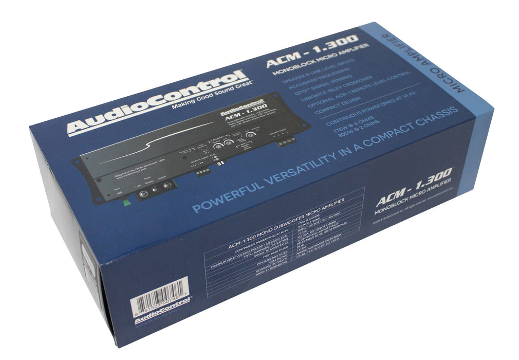 Audio Control Monoblock 2-Ohm 300W Micro Class D Motorcycle Amplifier ACM-1.300